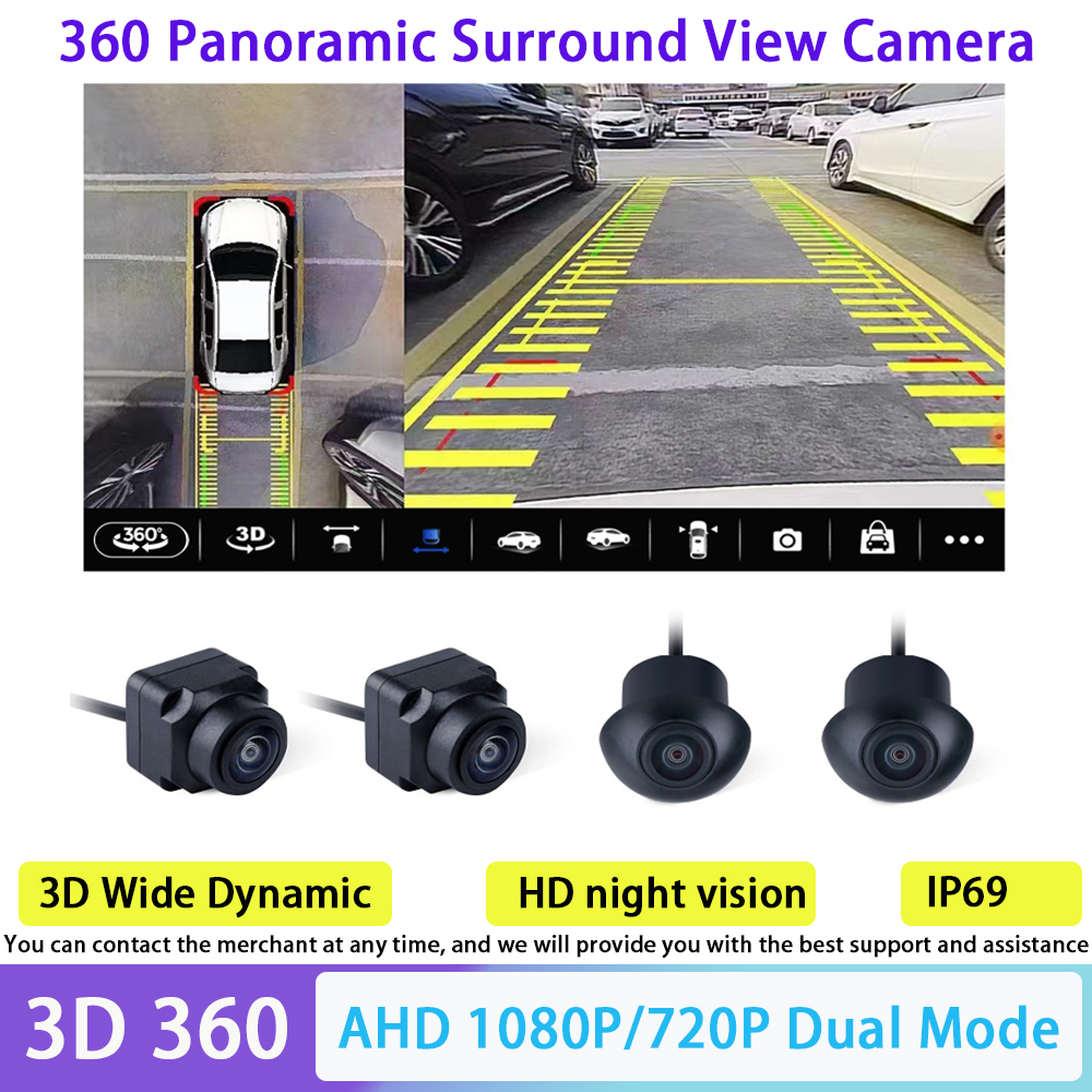 Panoramic Dash Cam 360 - Car 360 Camera 1080P 3D WDR