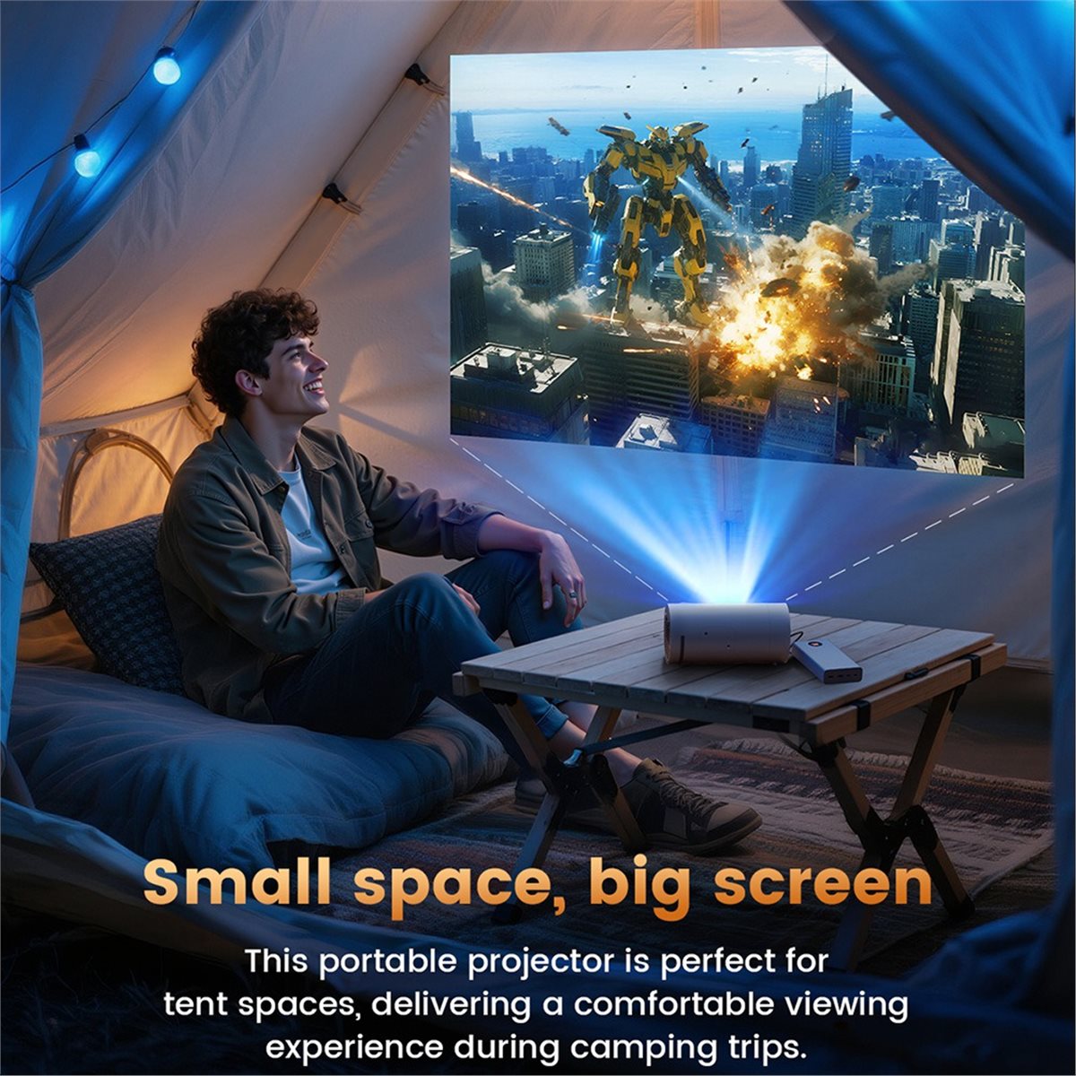Mini Projector Portable - A73T Q8 Mini Android 13 WIFI