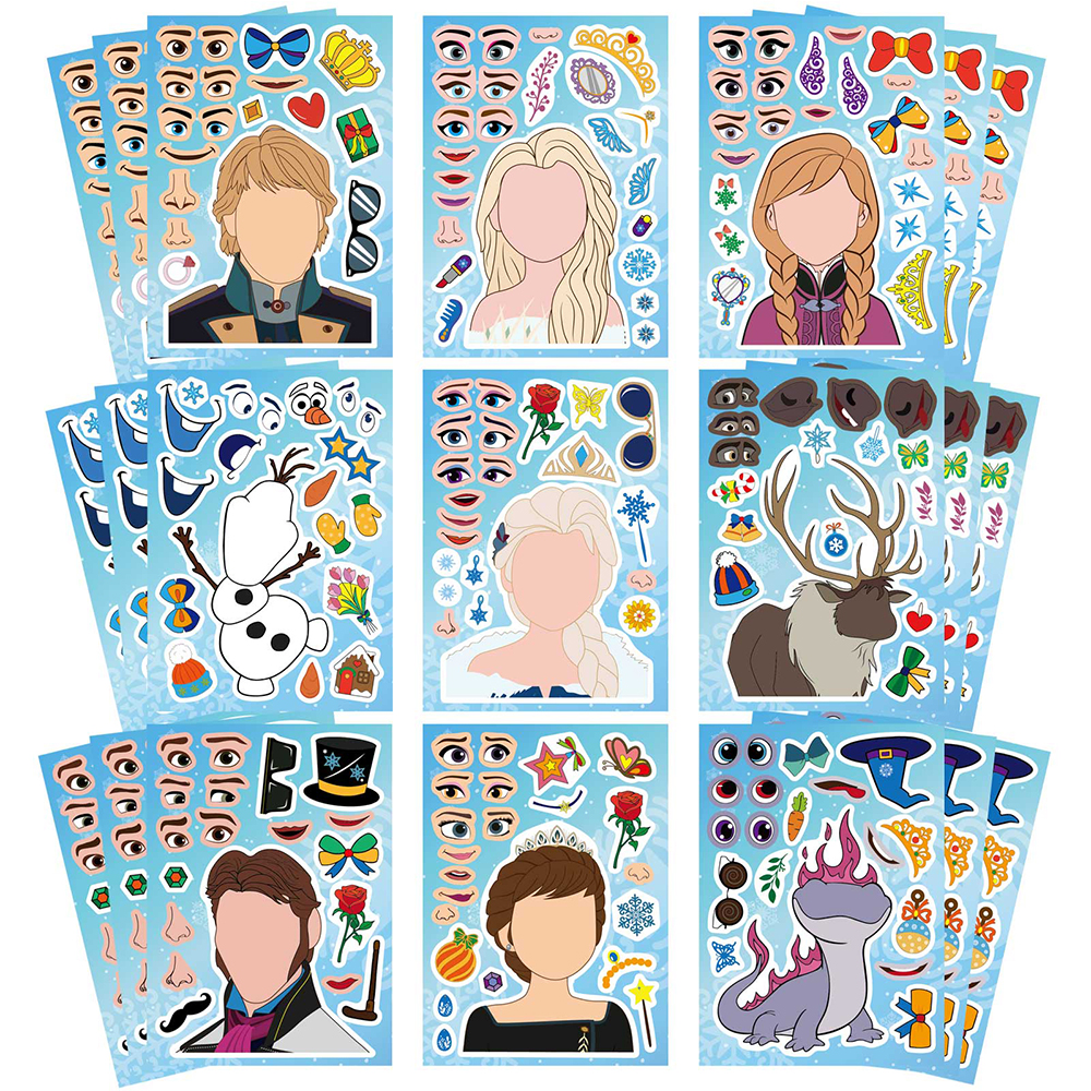Elsa Gadget - 8/16Sheets Disney Frozen Puzzle Stickers Make