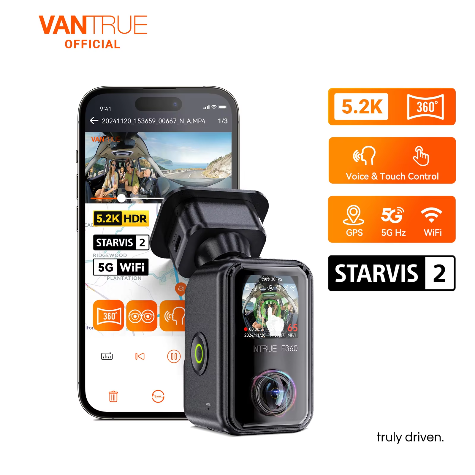 Vantrue E360 Dashcam 360° 5.2K - огляд і ціна Panoramic Dash Cam 360