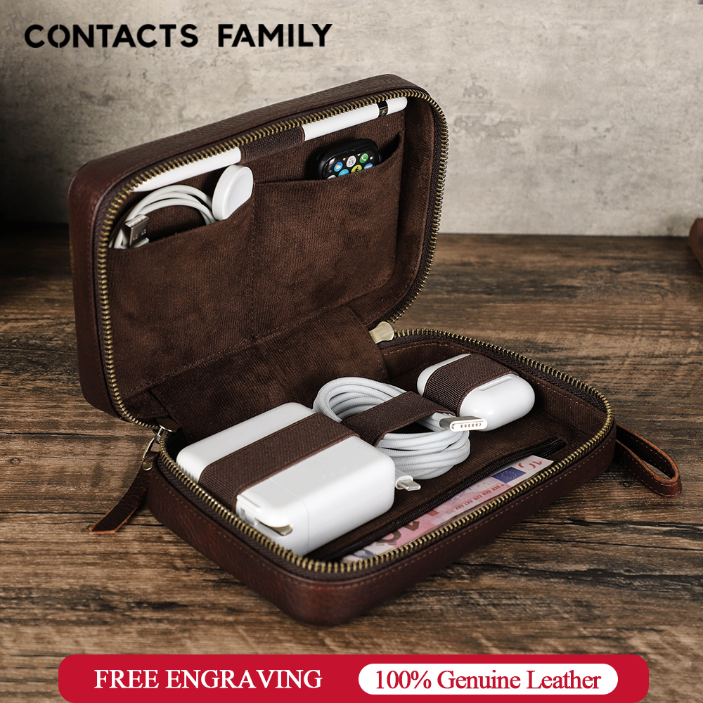 Genuine Leather Portable USB D - огляд і ціна Electronics Gadgets Bag