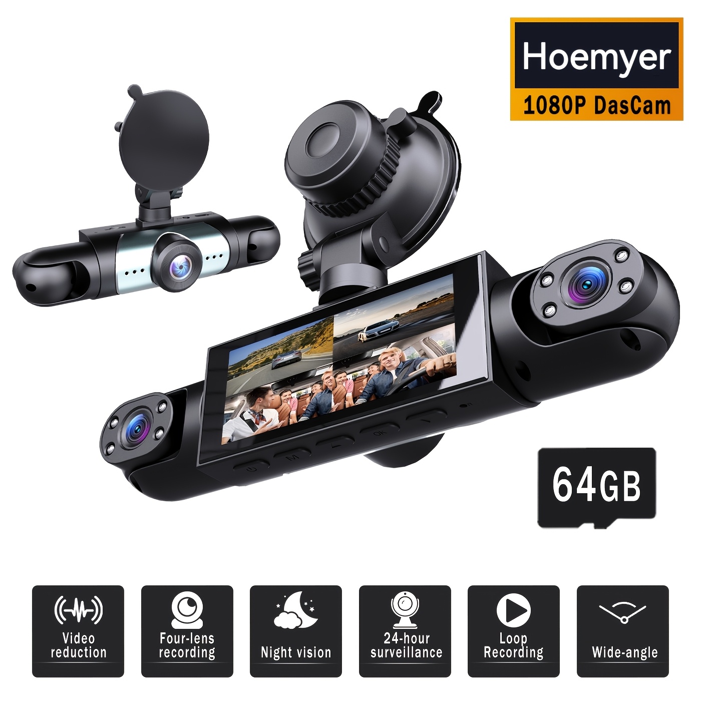 BCUOZ 360° Panoramic 3/4-chann - огляд і ціна Panoramic Dash Cam 360
