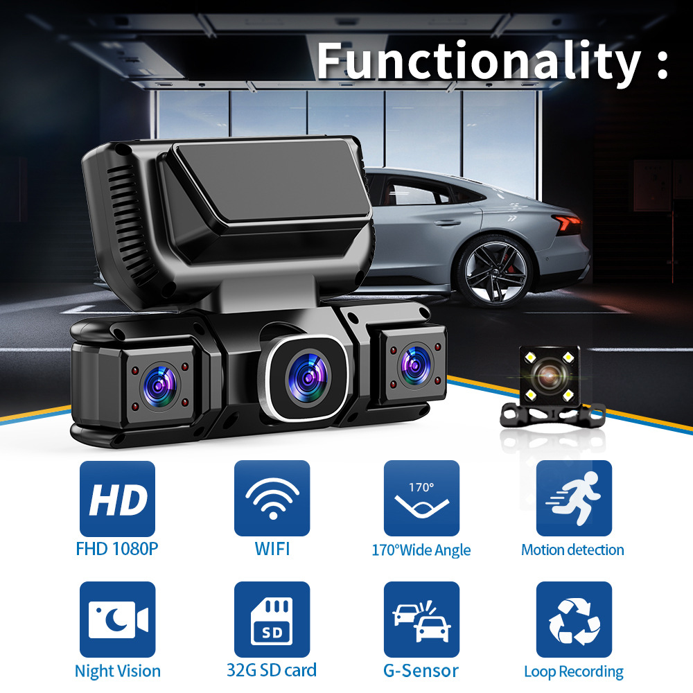 4Camera 360° Rotatable WIFI Da - огляд і ціна Panoramic Dash Cam 360
