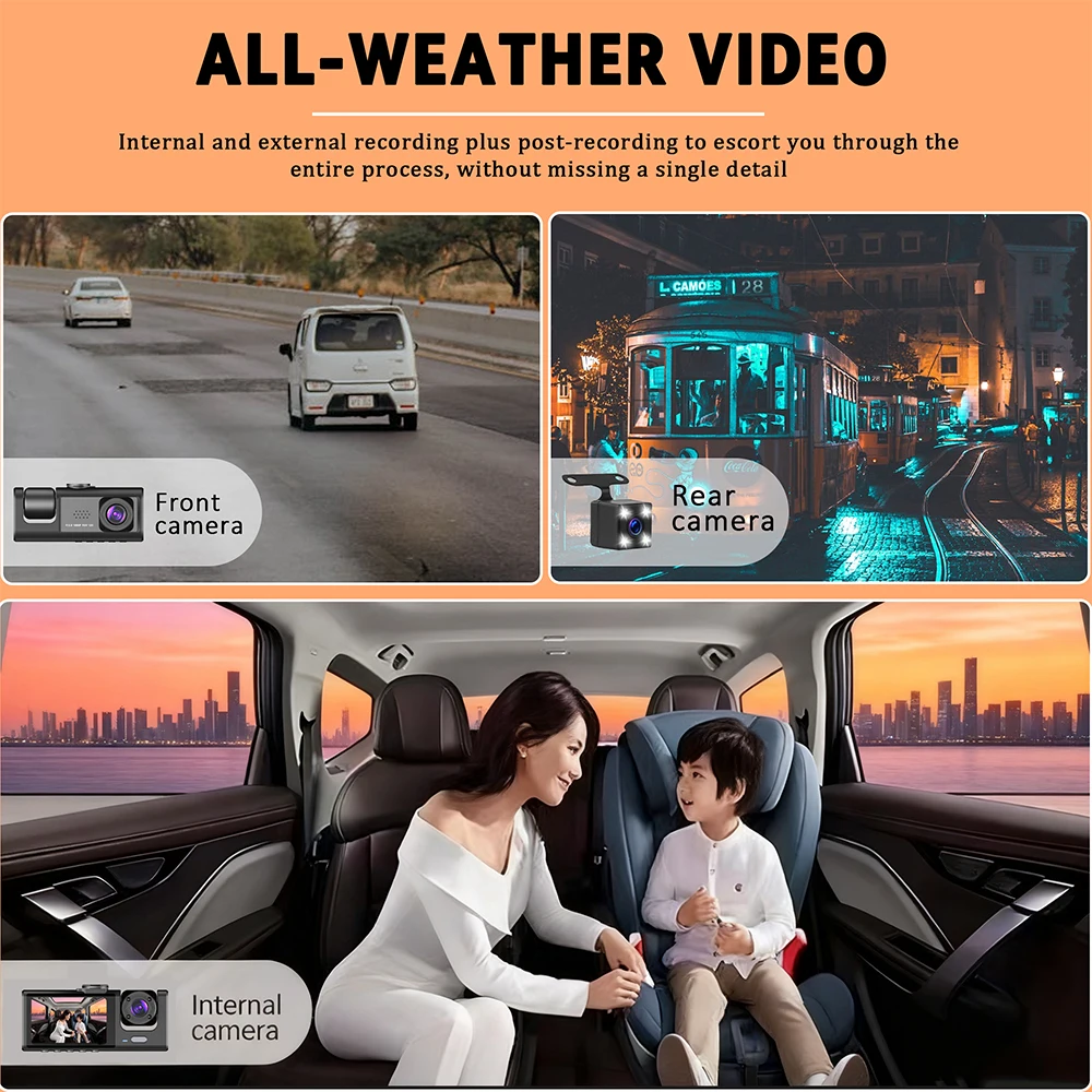 Dash Cam 3 Channel Car 360°All - огляд і ціна Panoramic Dash Cam 360