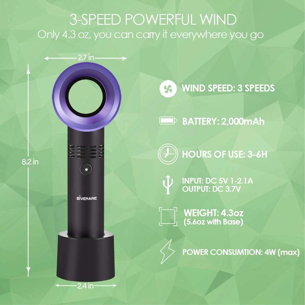 USB Rechargeable Bladeless No  - огляд і ціна Smart Electronics Gadgets For Home