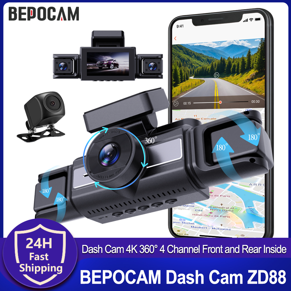 BEPOCAM 4K Dash Cam 4 Channel  - огляд і ціна Panoramic Dash Cam 360