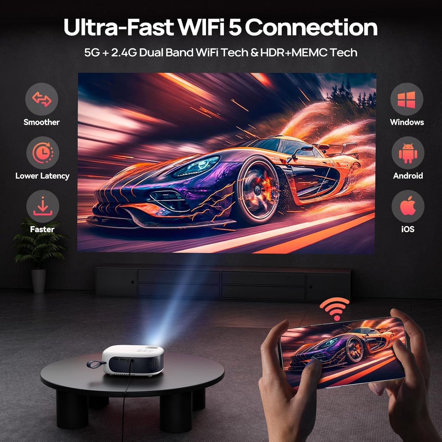 Mini Projector with WiFi and B - огляд і ціна Mini Projector Portable