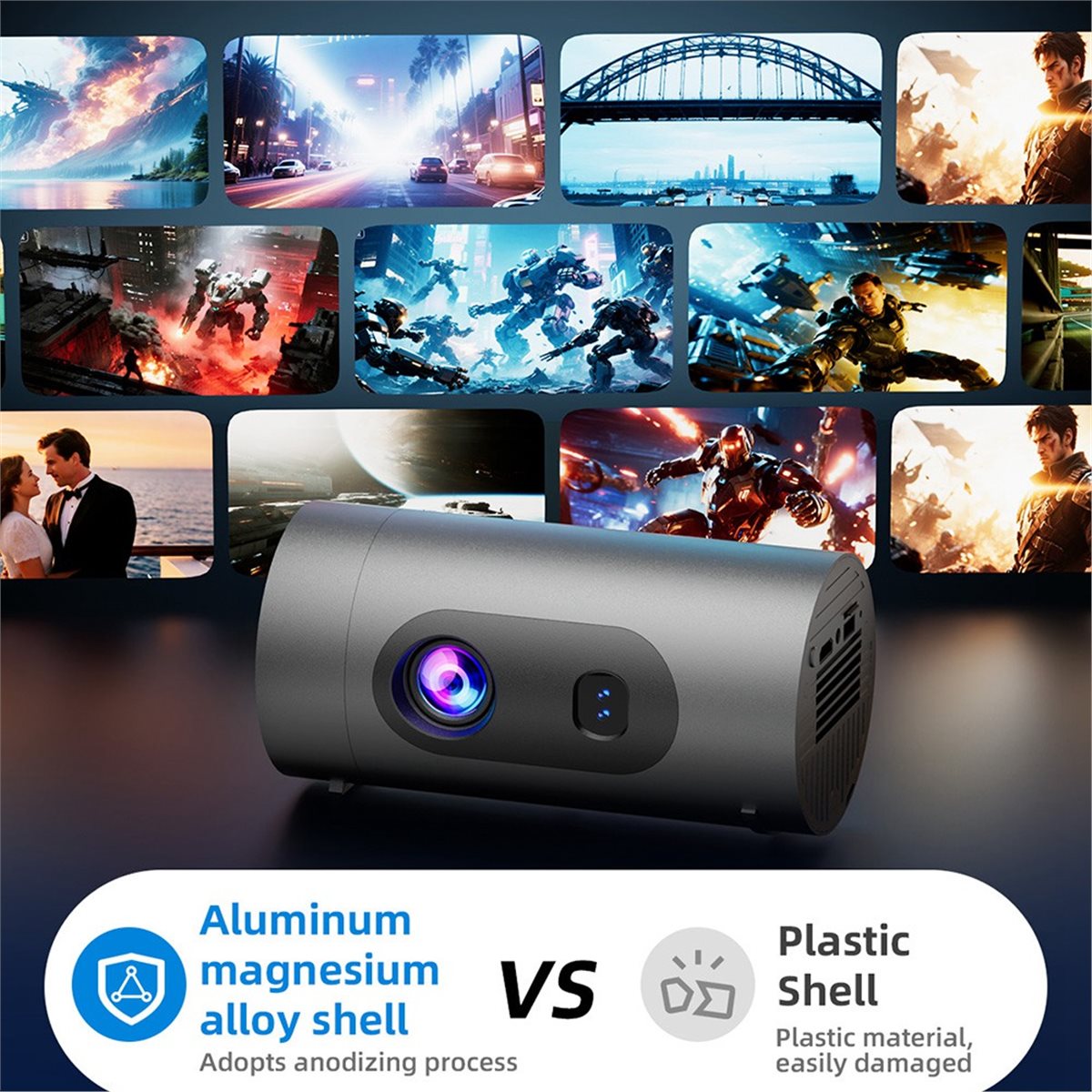 A73T Q8 Mini Android 13 WIFI 6 - огляд і ціна Mini Projector Portable