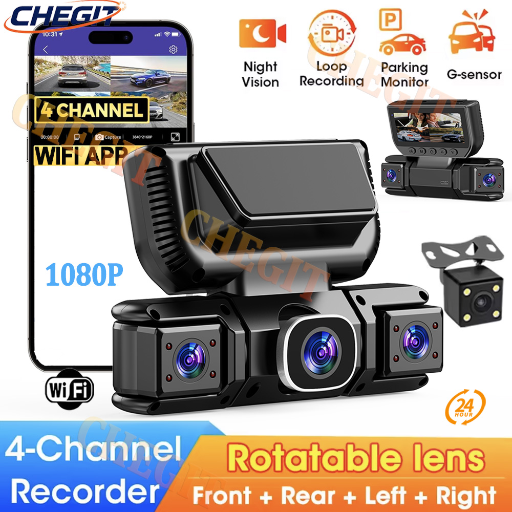 4Channels Car DVR WIFI 1080P V - огляд і ціна Panoramic Dash Cam 360