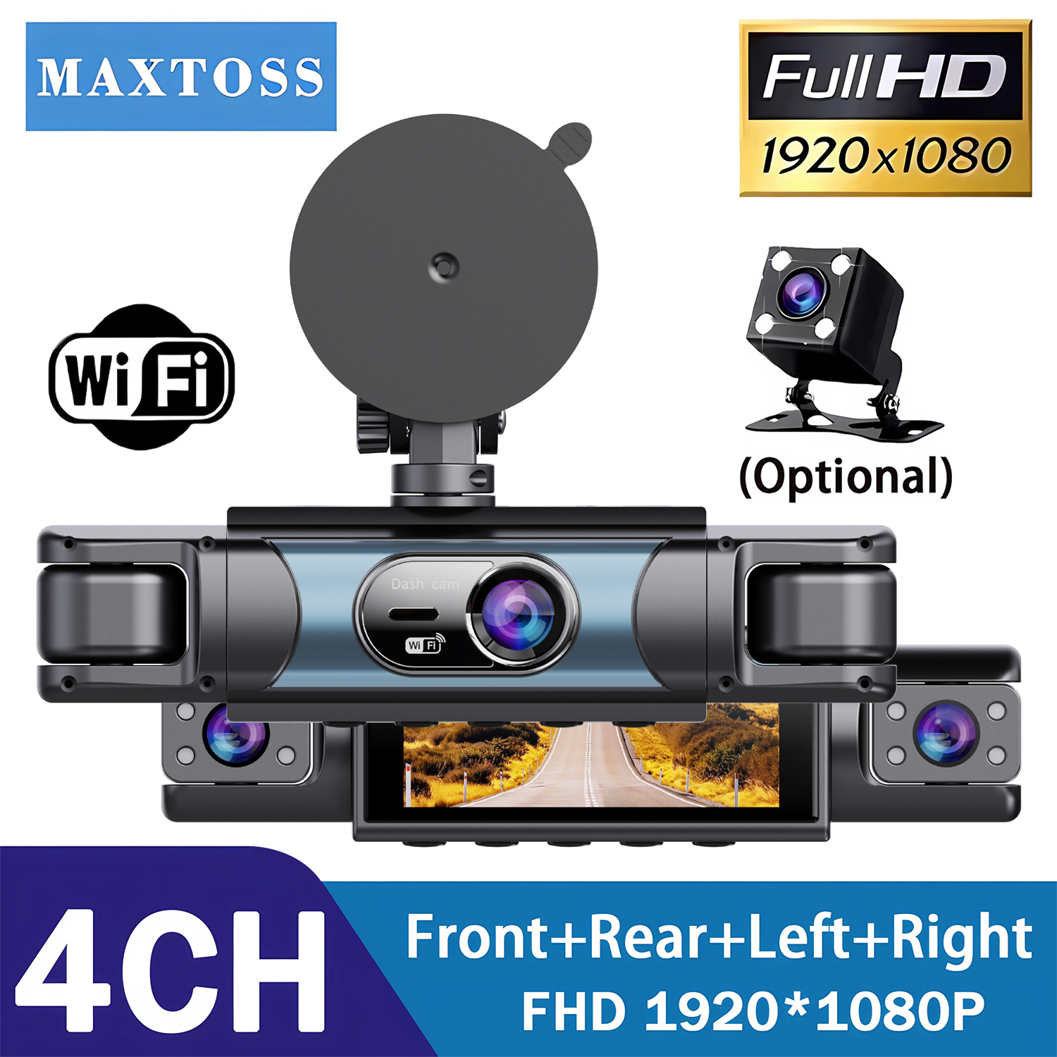 4 Channel UHD 1080P Car DVR 4- - огляд і ціна Panoramic Dash Cam 360
